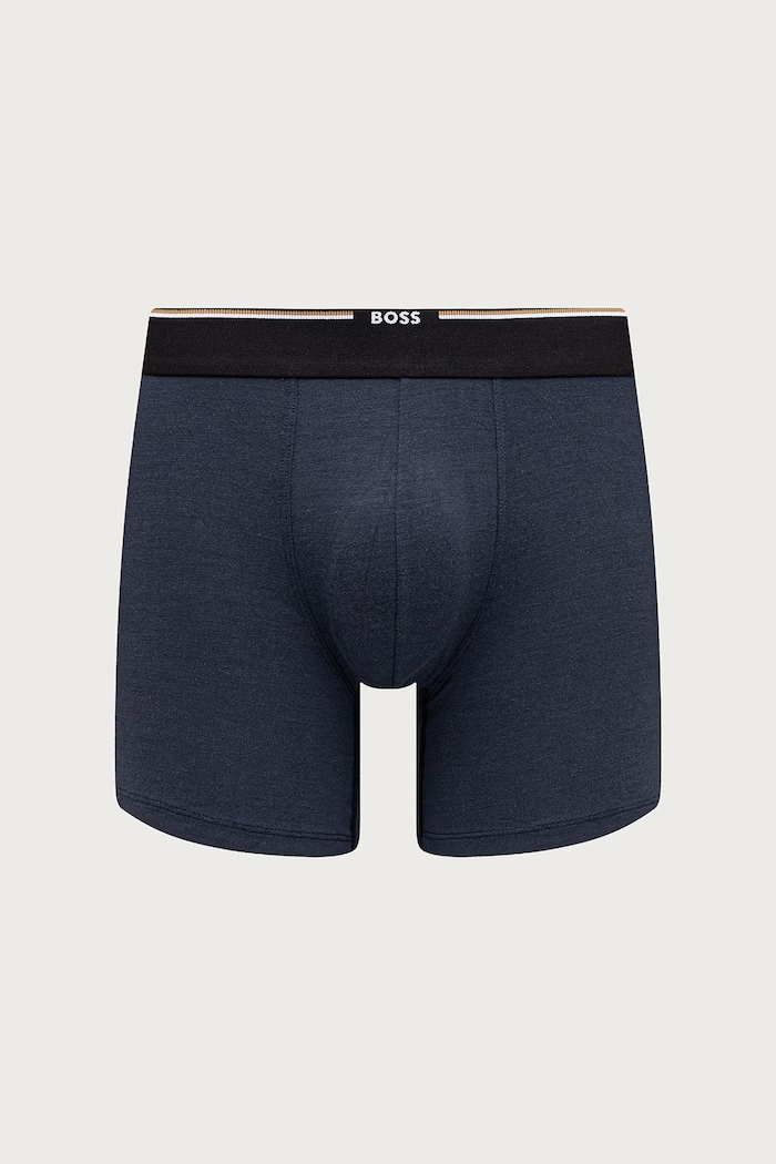 Odzież BOSS Bokserki dopasowane męskie z wiskozą BoxerBr 3P Bamboo 3-pack 50534503 czarny