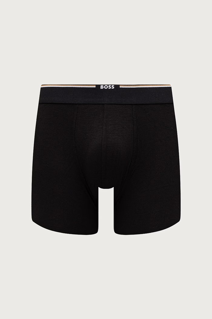 Bokserki dopasowane męskie z wiskozą BoxerBr 3P Bamboo 3-pack BOSS 50534503 czarny