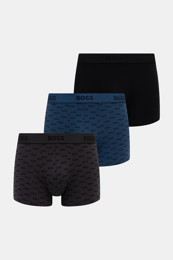 Боксери BOSS 3-pack Trunk 3P 2 Design G трикотаж темно-синій 50546765