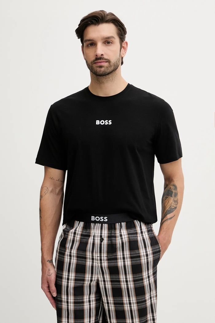 Odzież BOSS piżama Easy Long Set TShirt 50535875 czarny