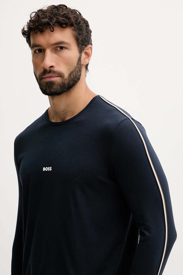 Homewear majica dugih rukava BOSS Unique LS-Shirt mornarsko plava 50550484