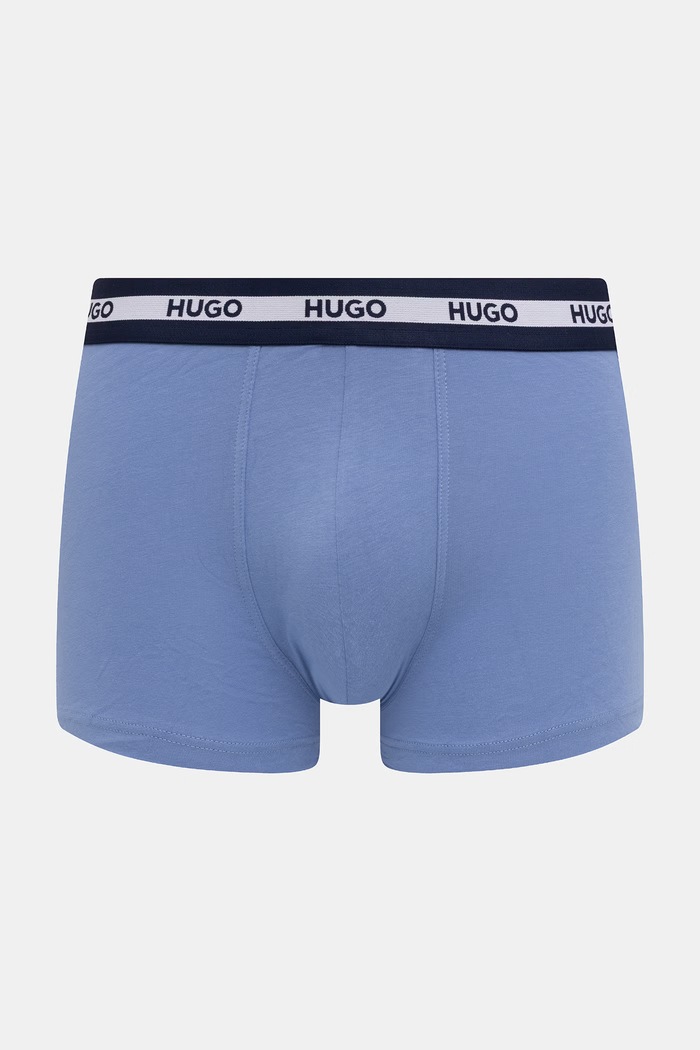 HUGO boxeri bărbați cu bumbac TRUNK TR PLANET DES pachet de 3 50545668 albastru SS26