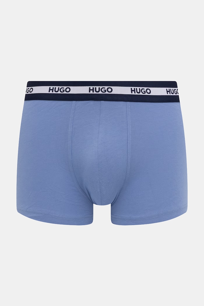 HUGO boxeri bărbați cu bumbac TRUNK TR PLANET DES pachet de 3 50545668 albastru SS26