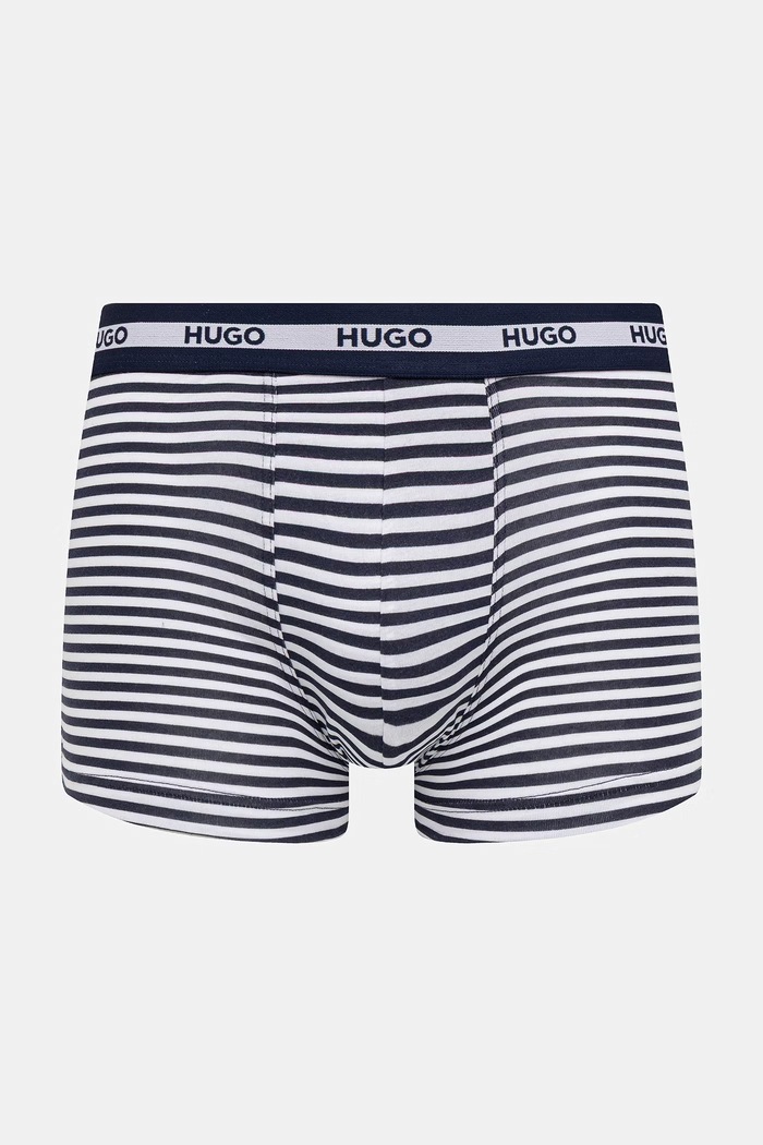 HUGO boxeri bărbați cu bumbac TRUNK TR PLANET DES pachet de 3 albastru 50545668