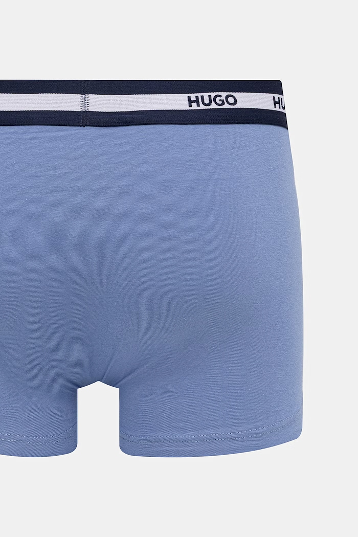 HUGO boxeri bărbați cu bumbac TRUNK TR PLANET DES pachet de 3 50545668 albastru