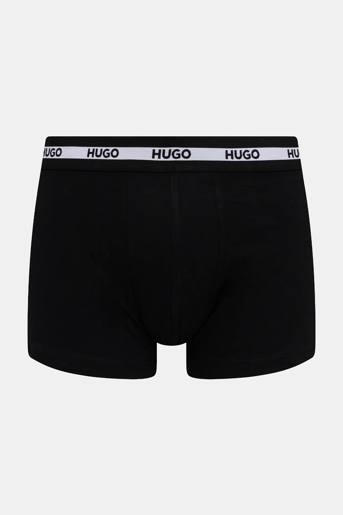 HUGO boxerky pánske s bavlnou TRUNK TR PLANET DES 3-pak čierna 50545668