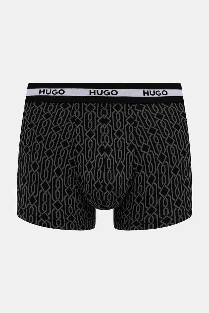 HUGO boxeri bărbați cu bumbac TRUNK TR PLANET DES pachet de 3 50545668 negru SS26