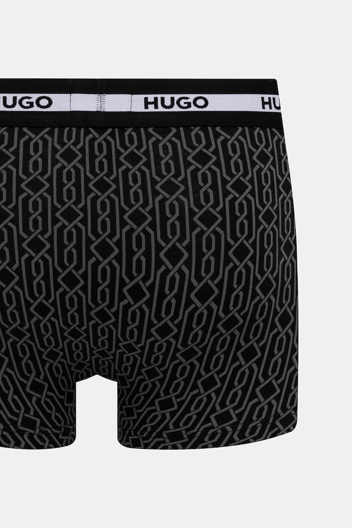 HUGO boxeri bărbați cu bumbac TRUNK TR PLANET DES pachet de 3 50545668 negru