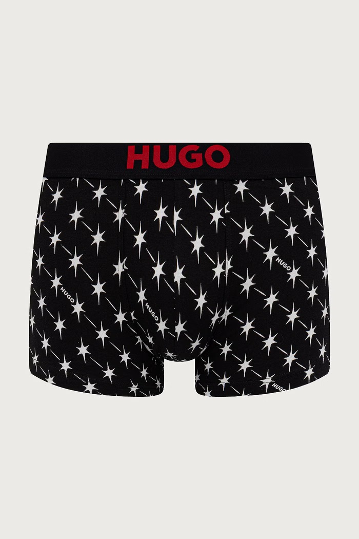 HUGO Bokserki męskie z bawełną TRUNK TRIPLET GIFT 3-pack 50549140 czarny AW25