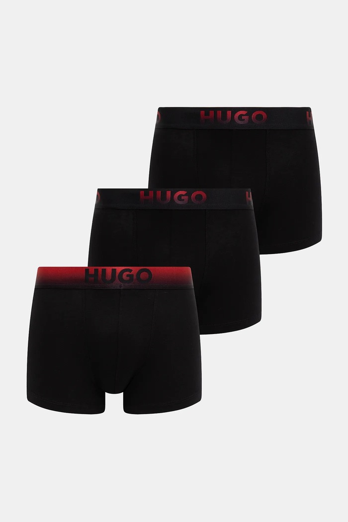 Боксери HUGO 3-pack TRUNK TRIPLET SPRAY трикотаж чорний 50549172
