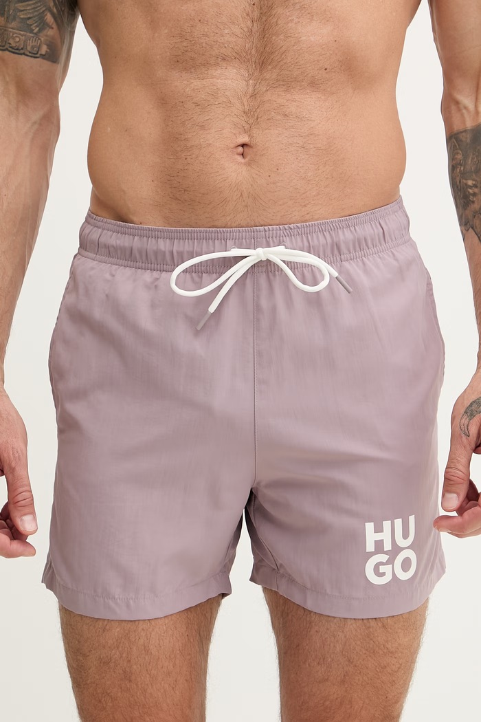 HUGO koupací šortky pánské PAOLO 50545464 růžová SS26