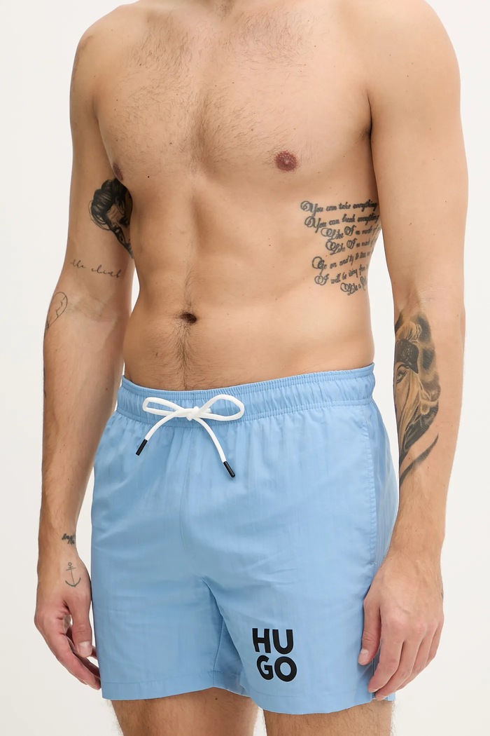 HUGO koupací šortky pánské PAOLO 50545464 modrá SS26