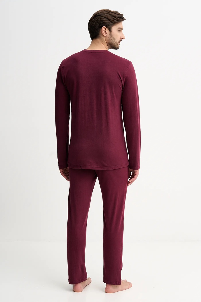 Βαμβακερές πιτζάμες Fila FPW1232 μπορντό AW25