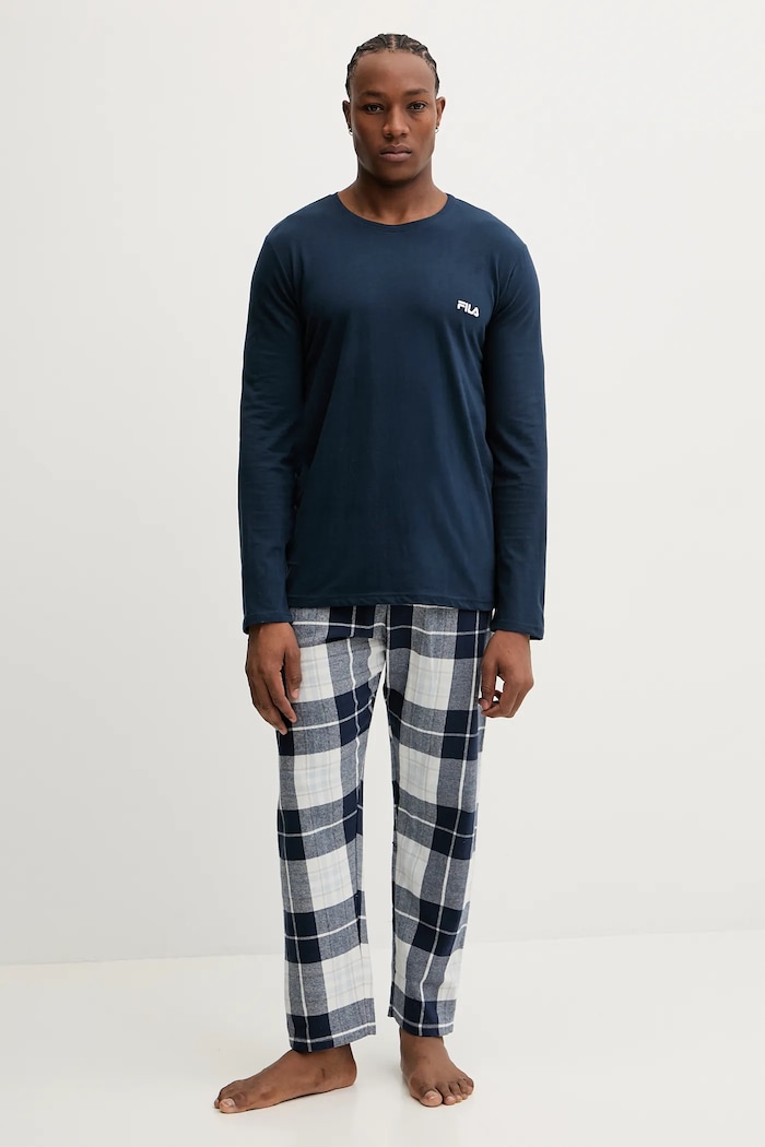 Fila pijamale de bumbac set bleumarin FPW1237