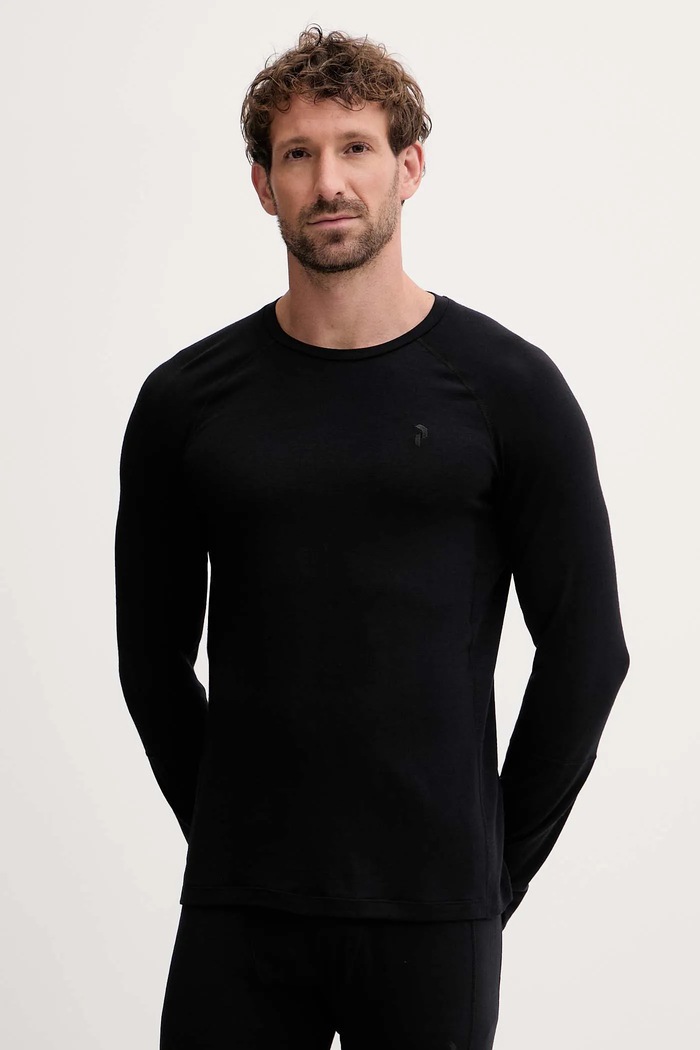 Peak Performance tricou funcțional cu mânecă lungă din lână Magic Sporturi de iarnă negru G80935