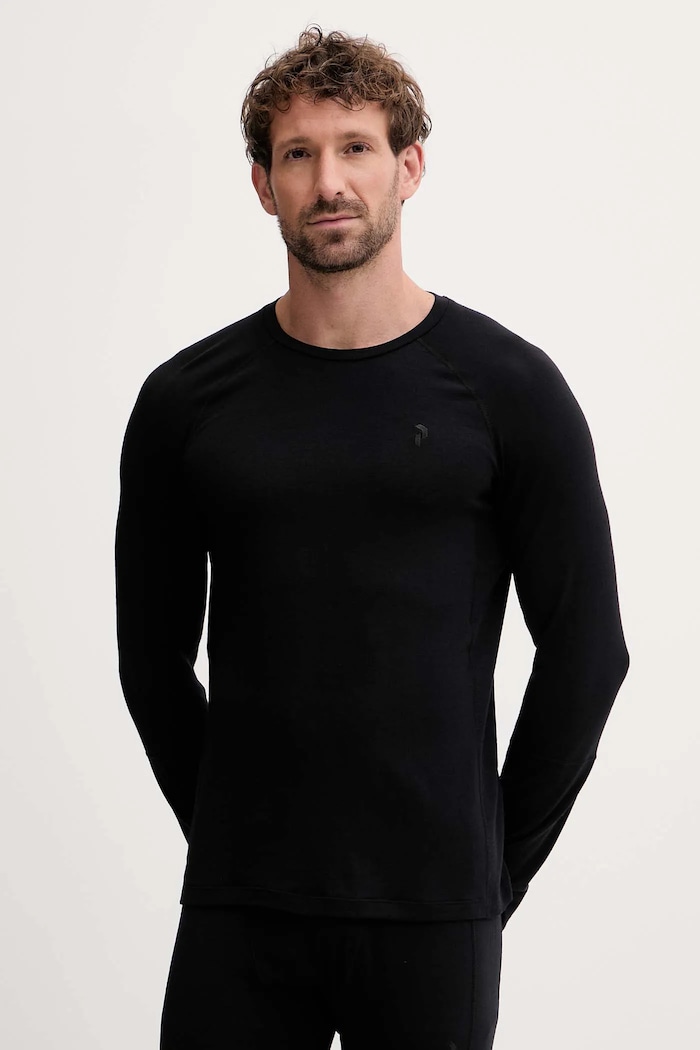 Peak Performance tricou funcțional cu mânecă lungă din lână Magic Sporturi de iarnă negru G80935