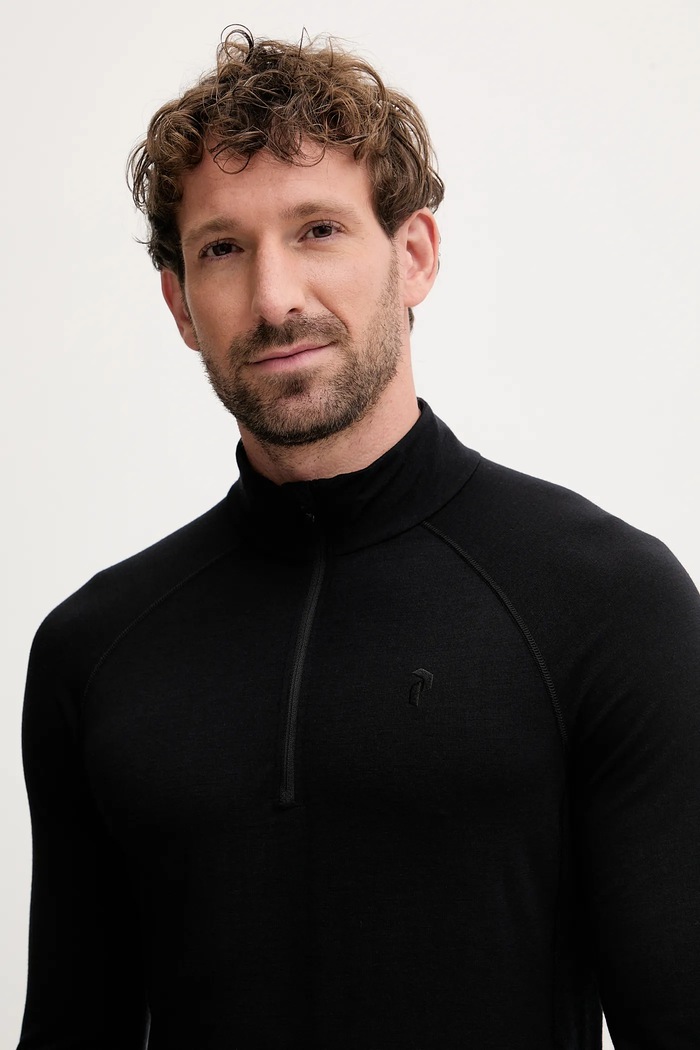 Peak Performance tricou funcțional cu mânecă lungă din lână Magic negru G80934