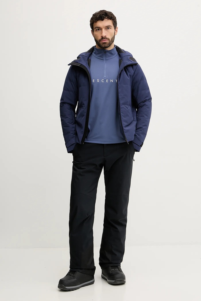 Функционална блуза с дълги ръкави Descente CHEST LOGO T-NECK DW5FLT01MU син AW25