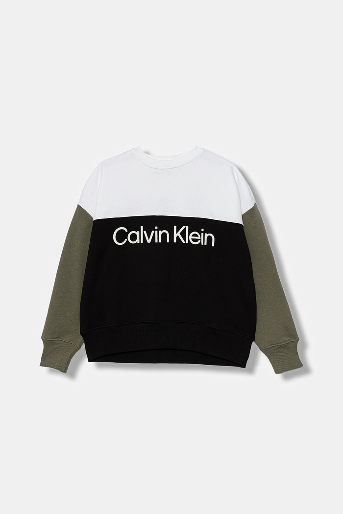 Dětská bavlněná mikina Calvin Klein Jeans potisk černá IB0IB02523.9BYA