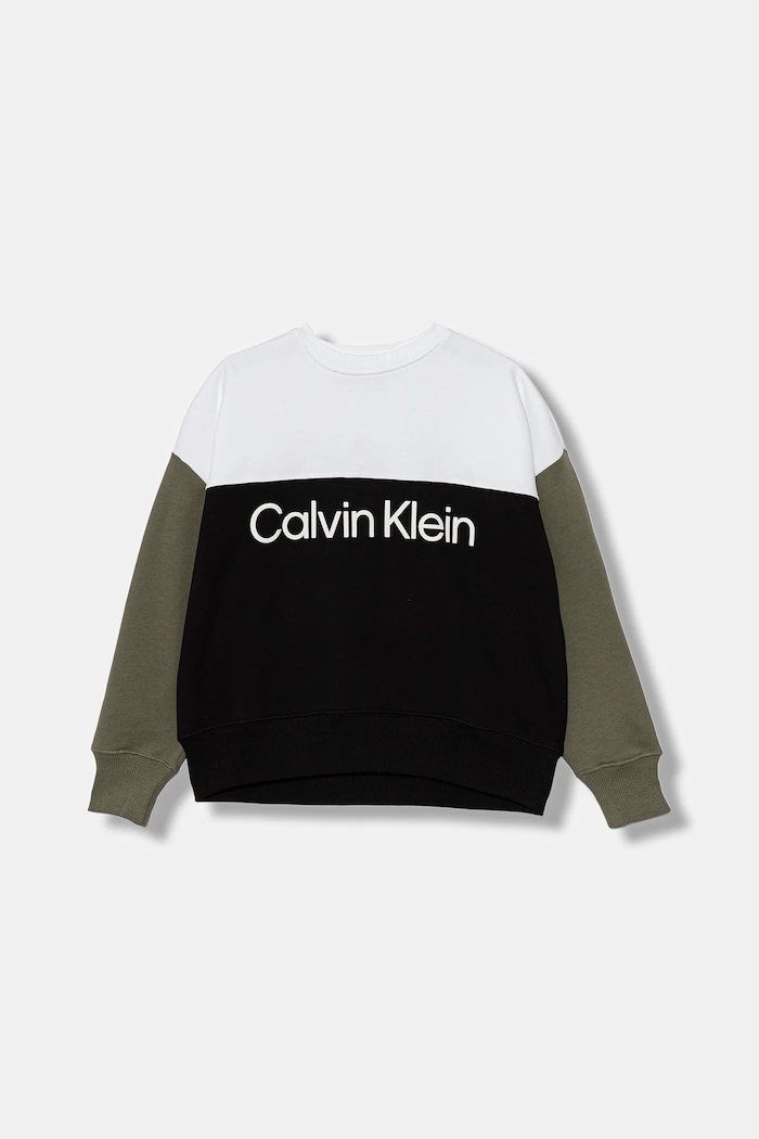 Dětská bavlněná mikina Calvin Klein Jeans potisk černá IB0IB02523.9BYA