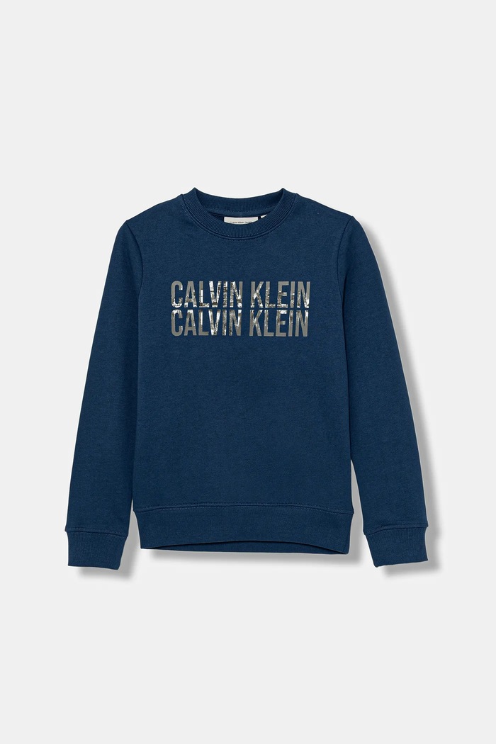 Calvin Klein Jeans hanorac de bumbac pentru copii IB0IB02527.9BYA albastru AW25