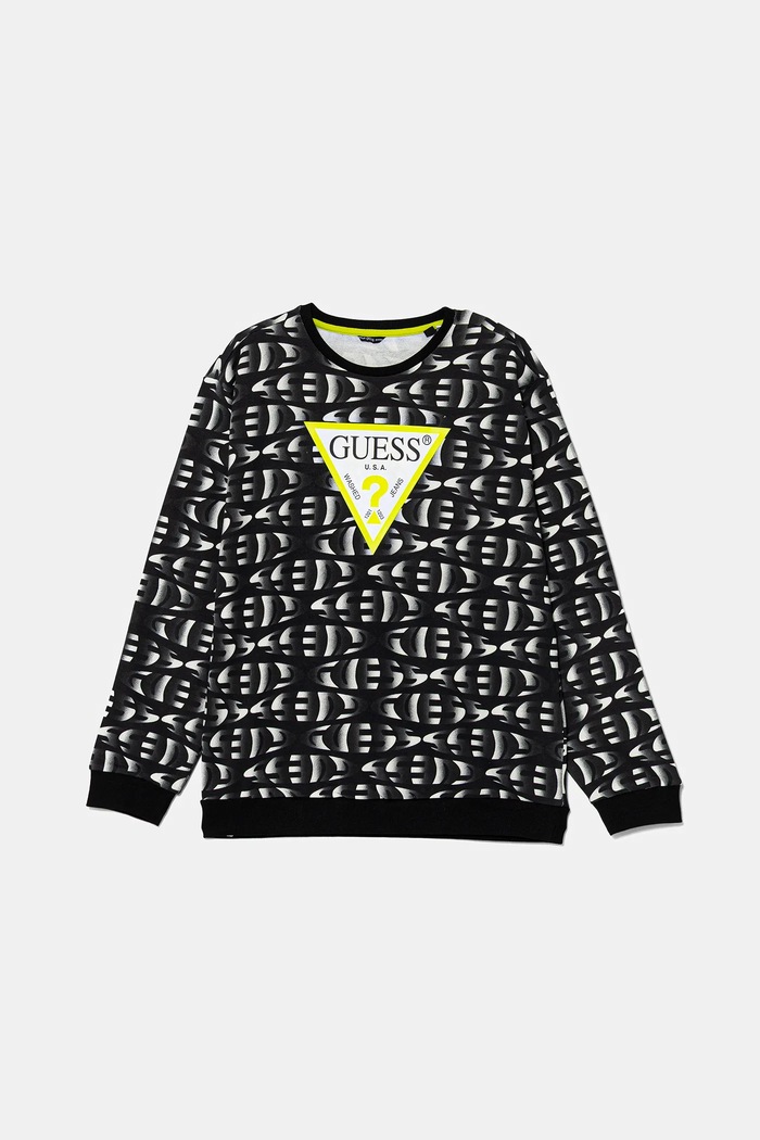 Dětská bavlněná mikina Guess potisk černá L5YQ00.KA6R4.9BYA