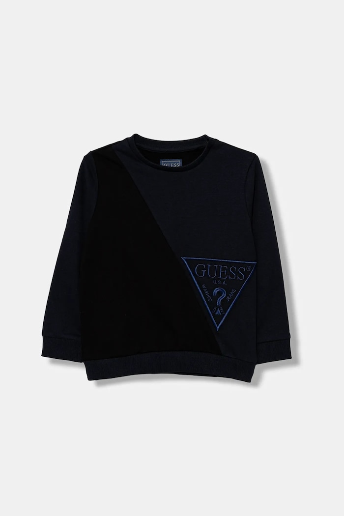 Guess bluza bawełniana dziecięca wzorzyste granatowy N5YQ04.KA6R4.9BYA