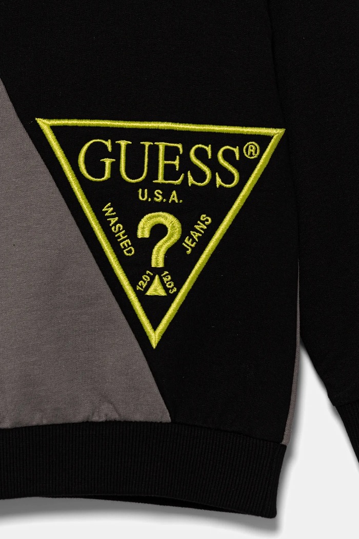 CHLAPEC Guess Dětská bavlněná mikina Guess N5YQ04.KA6R4.9BYA černá