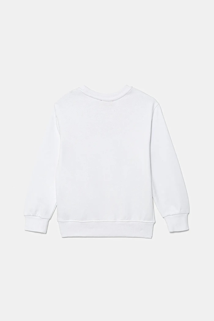 Dětská bavlněná mikina Diesel SPATCH OVER SWEAT-SHIRT J02482 bílá AW25
