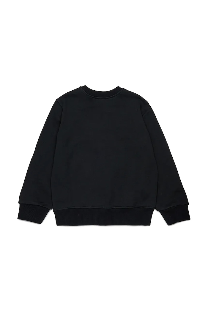 Otroški bombažen pulover Diesel SPATCH OVER SWEAT-SHIRT J02482 črna AW25