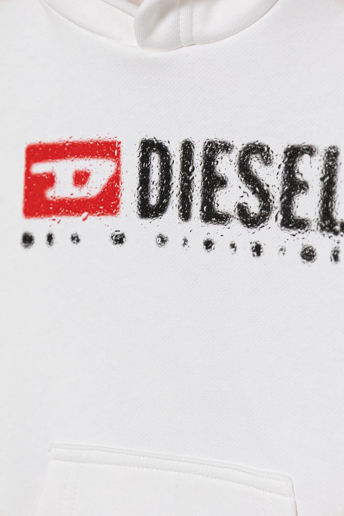 Chlapec Detská mikina Diesel SDROPSHOOD OVER SWEAT-SHIRT J02485 biela