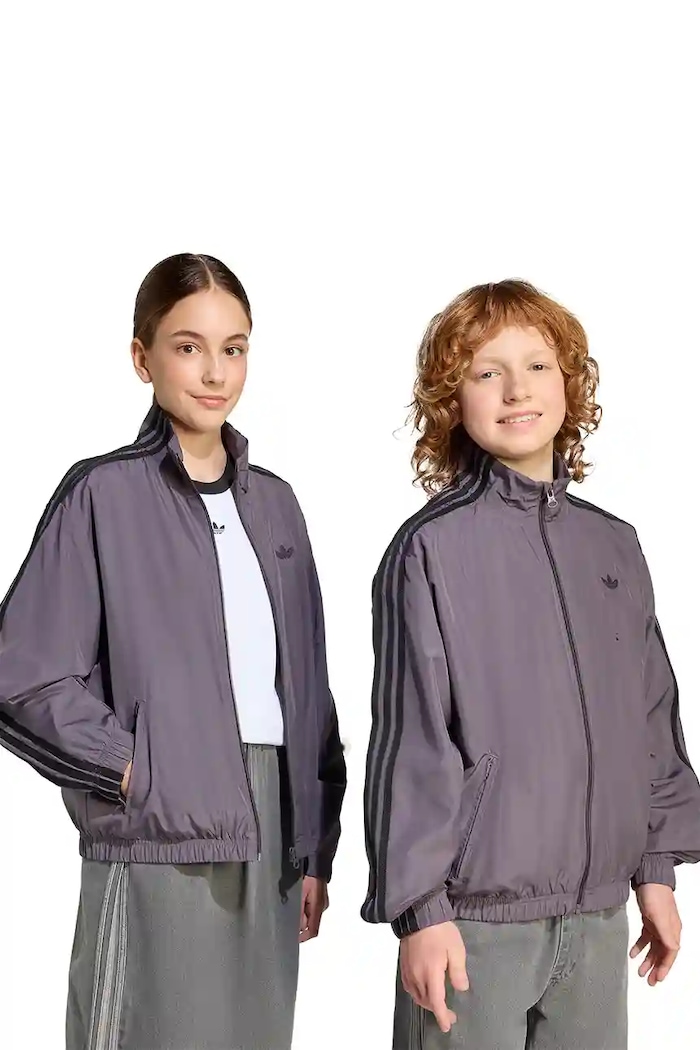 Detská mikina adidas Originals bez kapucne fialová KC5045