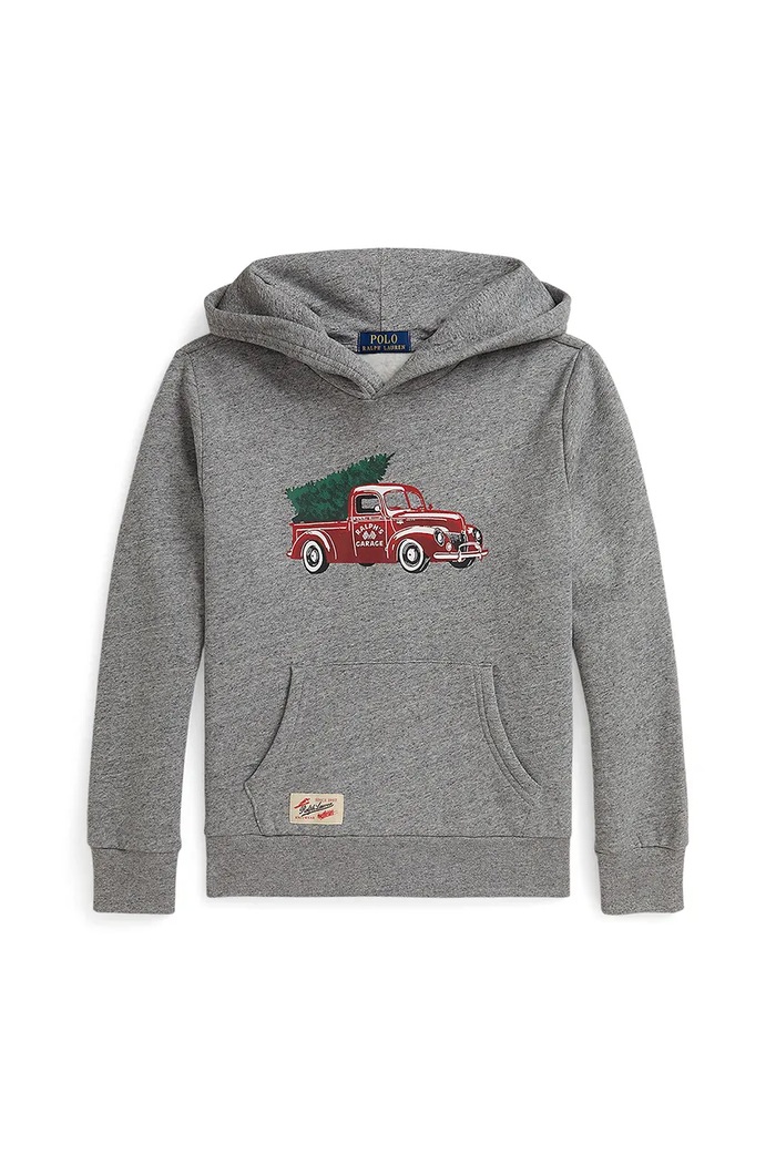 Polo Ralph Lauren bluza dziecięca z bawełną nadruk szary 323981325001
