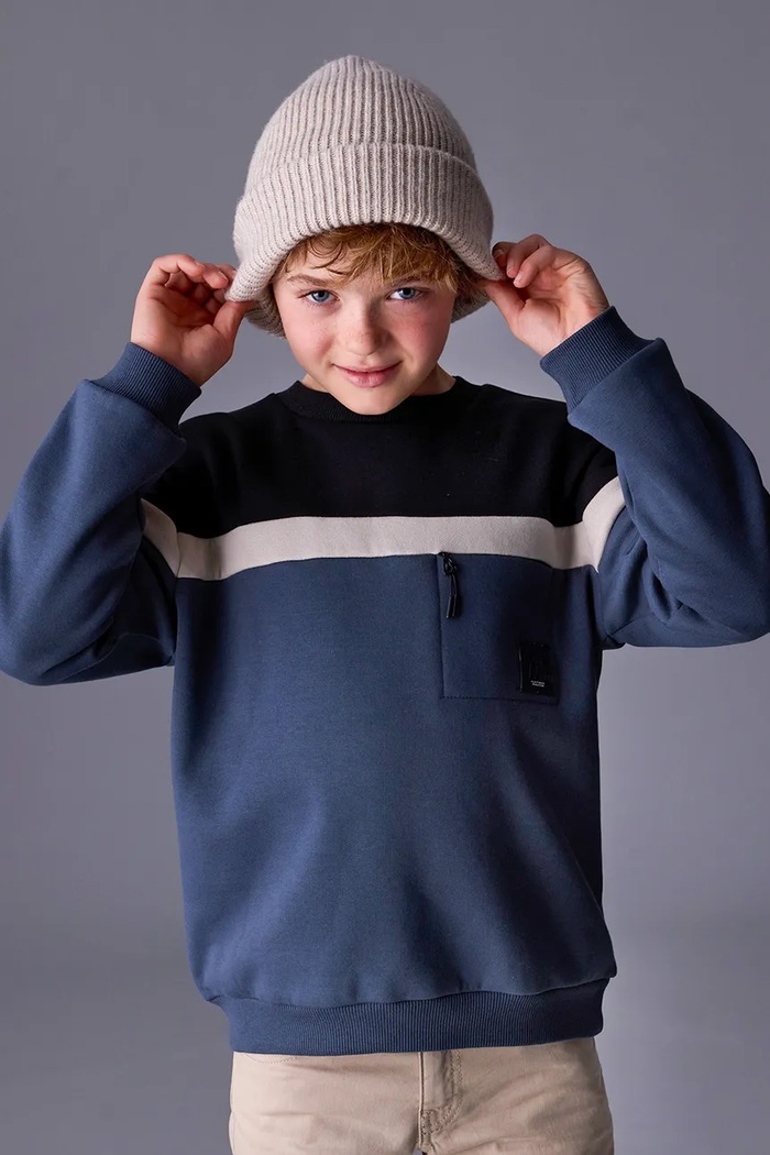 Mayoral bluza dziecięca bawełna granatowy 7406.7E.Junior.9BYA