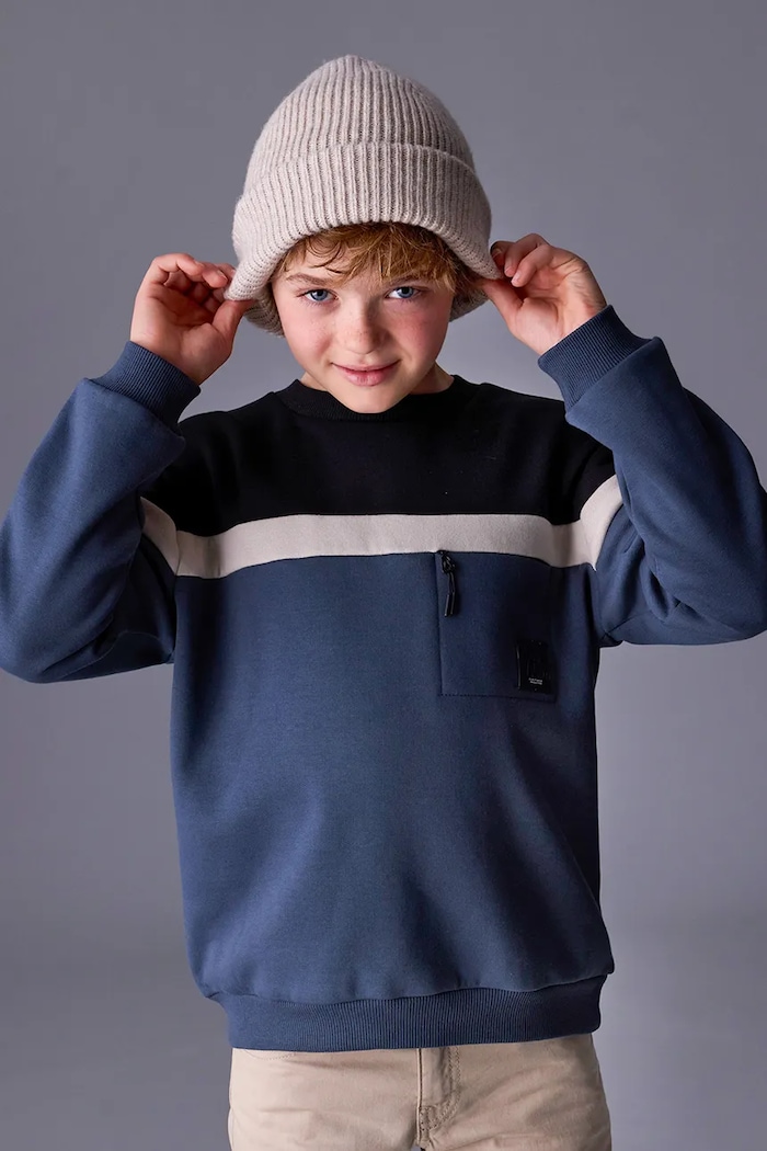 Mayoral bluza dziecięca bawełna granatowy 7406.7E.Junior.9BYA