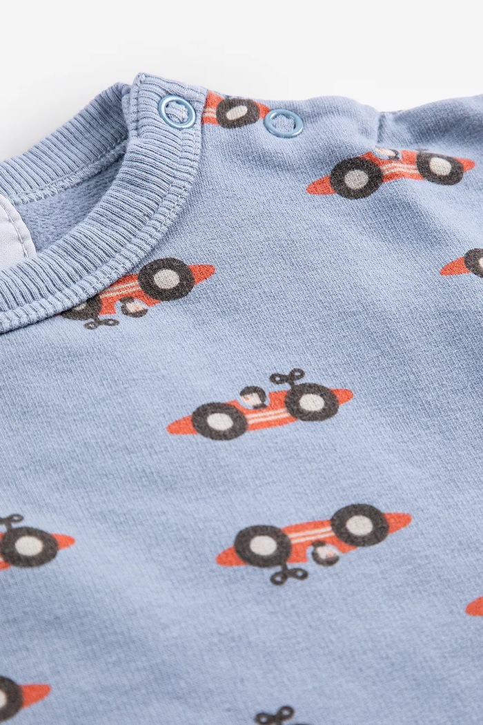Chłopiec Bobo Choses bluza niemowlęca Race Car 225AB011 niebieski