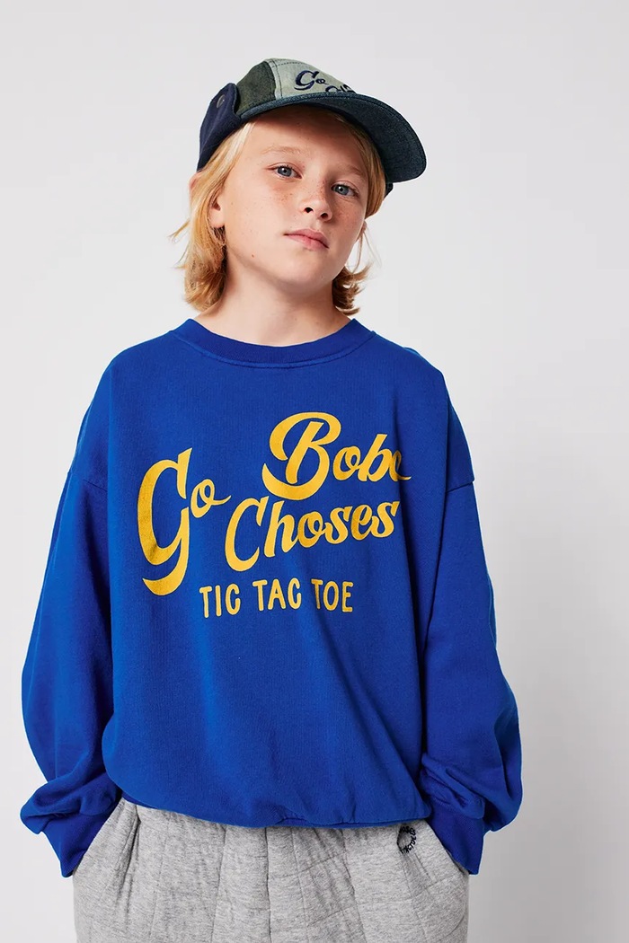Bobo Choses Hanorac de bumbac pentru copii Go Bobo albastru 225AC028
