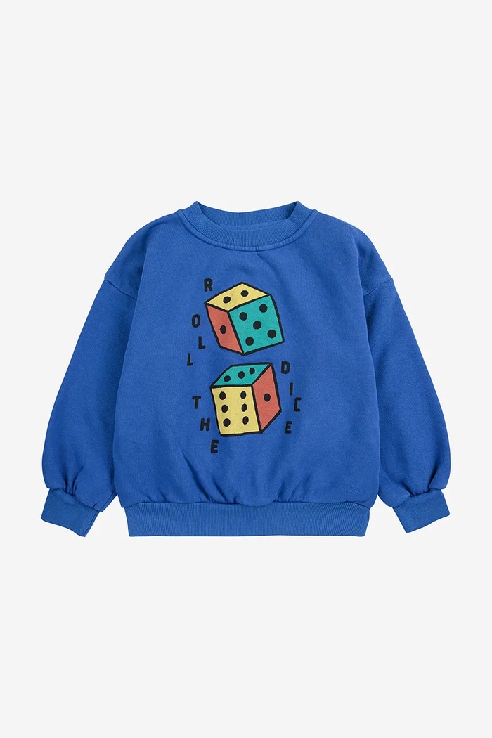 Detská bavlnená mikina Bobo Choses Roll The Dice 225AC030 modrá AW25