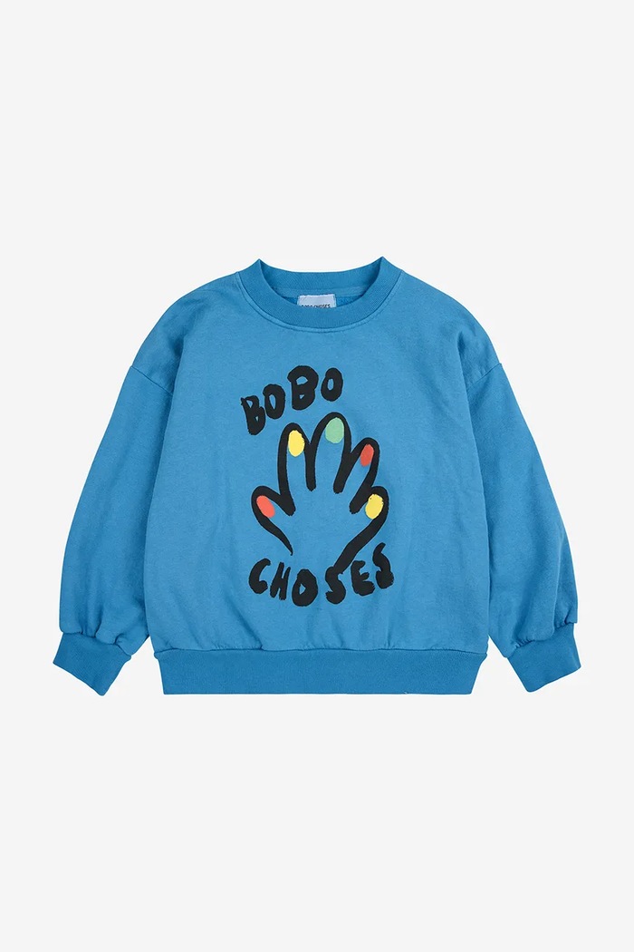 Detská bavlnená mikina Bobo Choses High Five 225AC035 modrá AW25