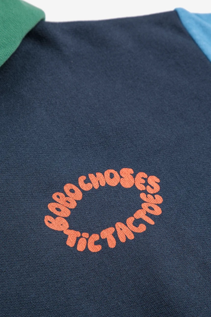 Chlapec Detská bavlnená mikina Bobo Choses Tic Tac Toe 225AC048 tmavomodrá