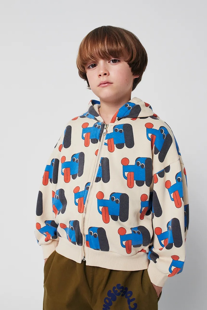 Bobo Choses bluza bawełniana dziecięca Doggy Mate nadruk beżowy 225AC049