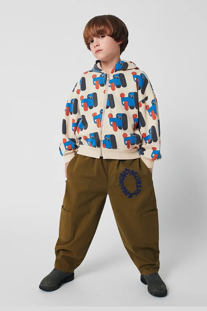 Bobo Choses bluza bawełniana dziecięca Doggy Mate 225AC049 beżowy