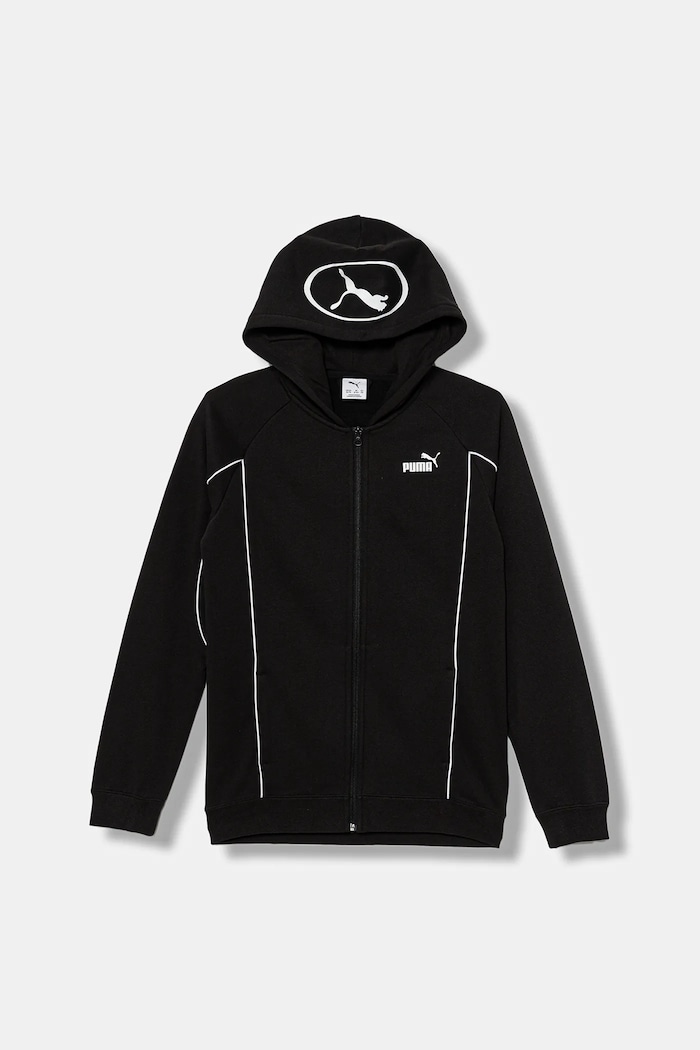 Dětská mikina Puma PUMA SPORT Full-Zip Hoodie FL B s kapucí černá 688858