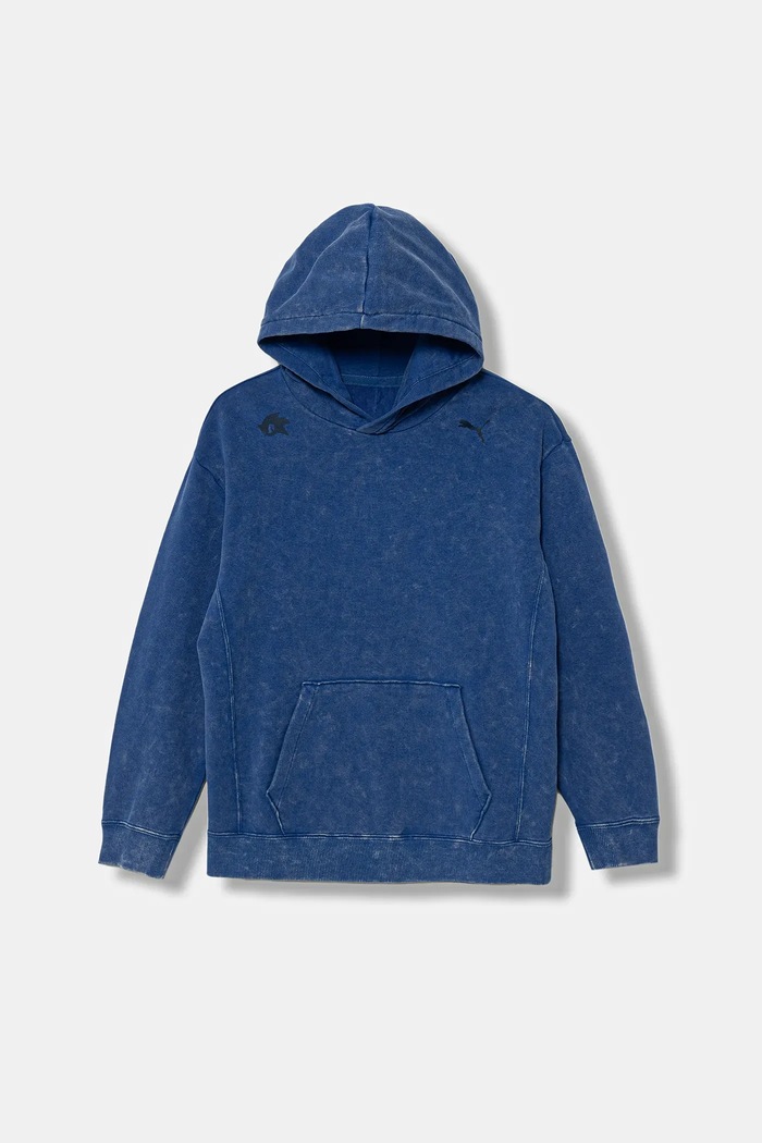 Puma bluza bawełniana dziecięca PUMA X SONIC Relaxed Graphic Hoodie TR z kapturem niebieski 632382