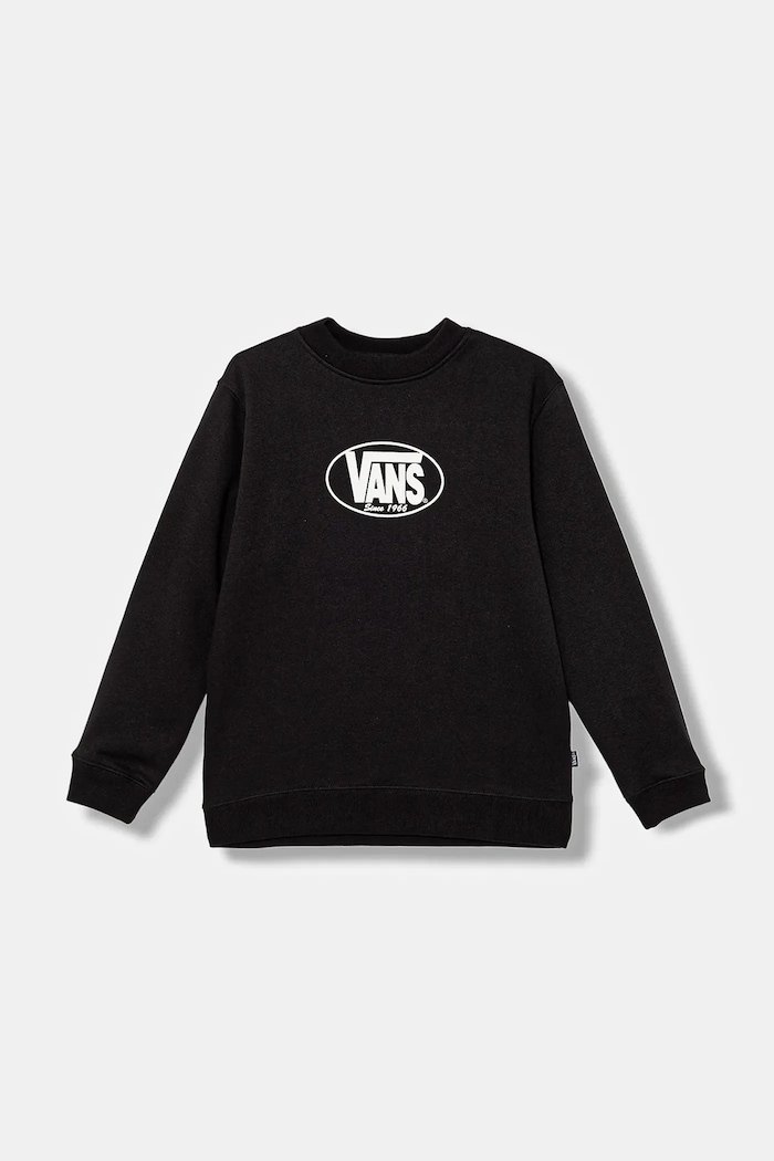 Detská mikina Vans Classic Oval Crew bez kapucne čierna VN000PWVBLK1