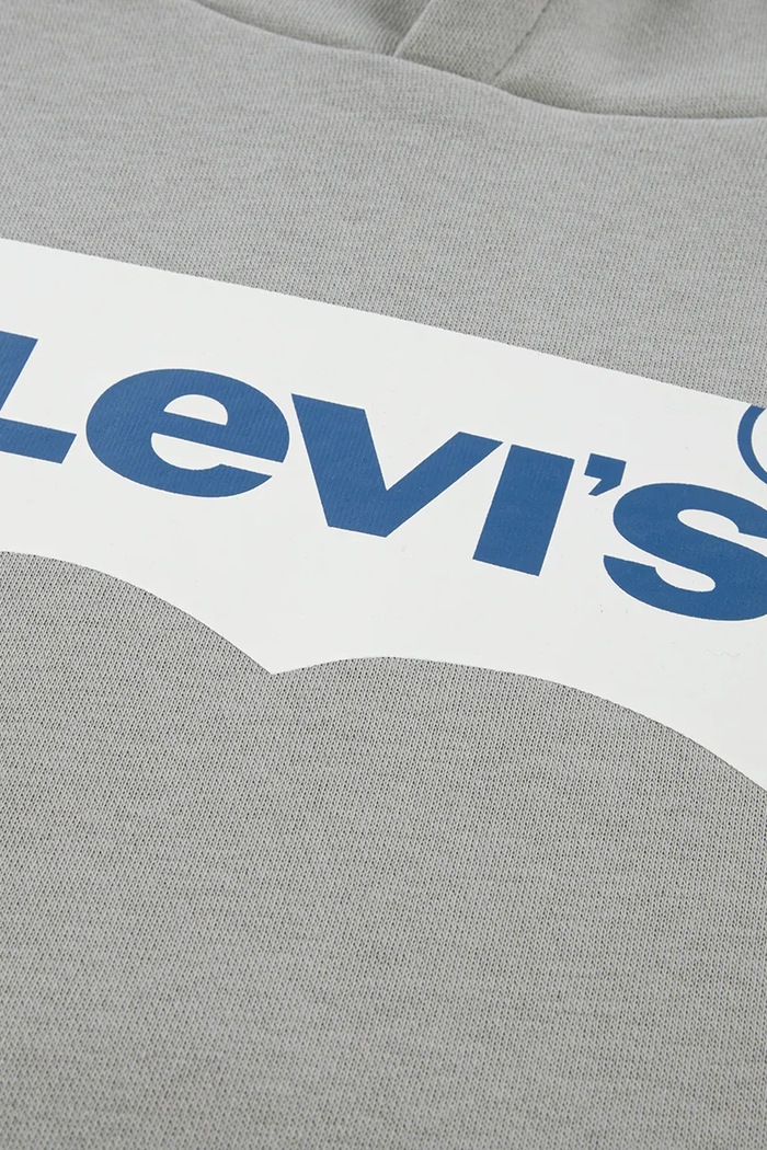 Chłopiec Levi's bluza z kapturem dziecięca z bawełną BATWING SCREENPRINT HOODIE 8E8778 szary
