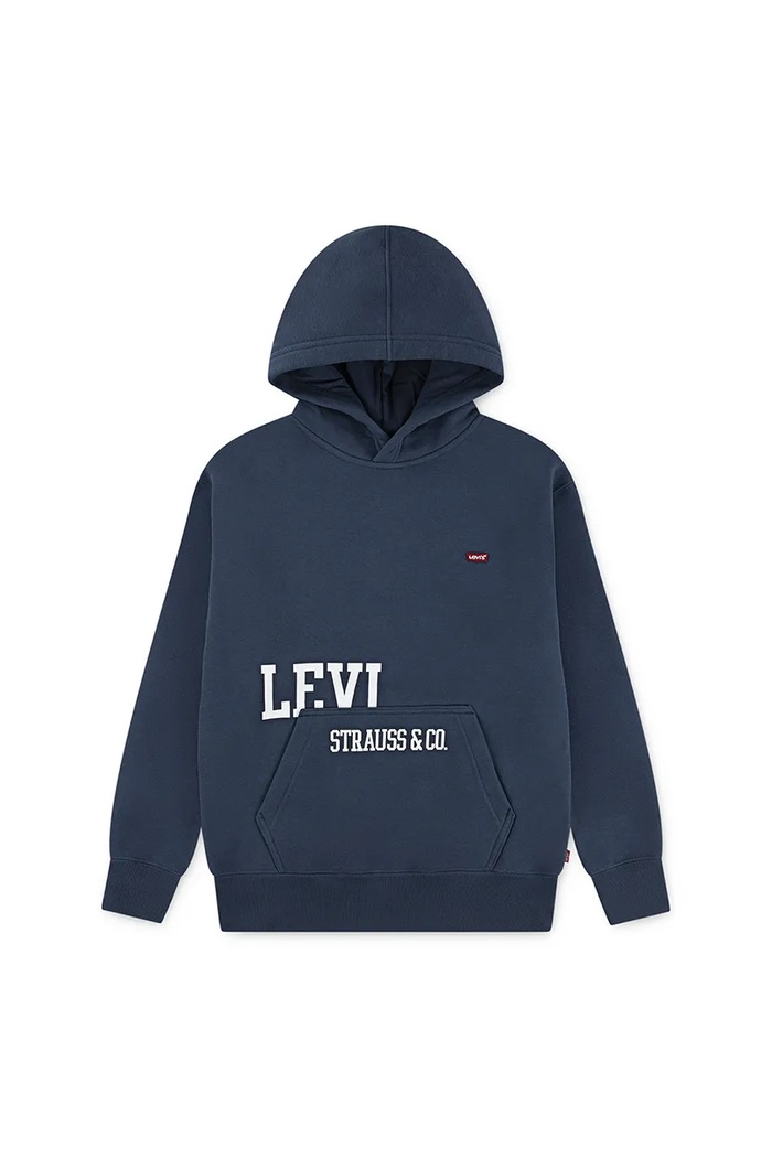Detská mikina Levi's CUTOFF LEVI'S HOODIE s kapucňou tmavomodrá 8EN719