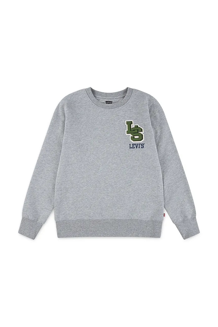 Levi's bluza dziecięca STREAMLINE MONOGRAM CREWNE aplikacja szary 8EP034