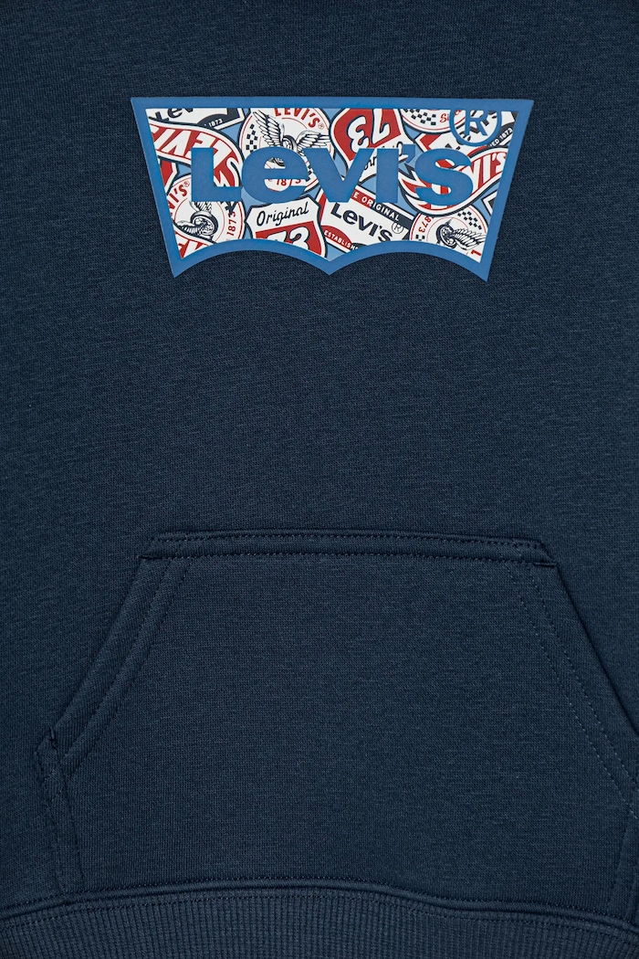 Băieți Levi's bluză copii ON THE ROAD BATWING HOODIE 8EP036 bleumarin