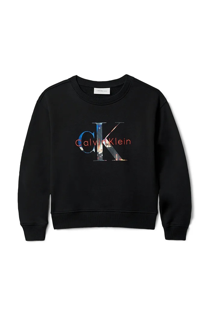 Calvin Klein Jeans bluza bawełniana dziecięca IB0IB02562.9BYA czarny AW25